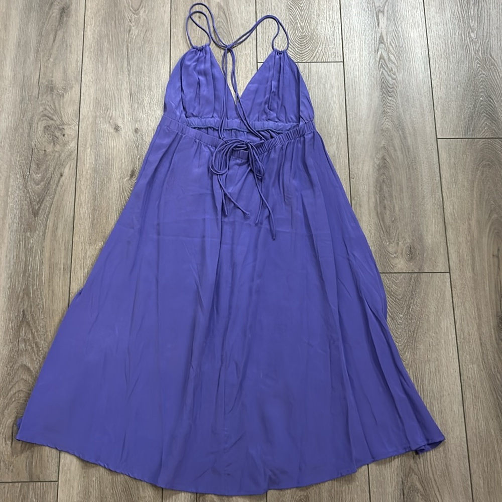 Gorgeous Rare Purple Empire Waist Silk Slip Dress - Size Small - Picture 4 of 6